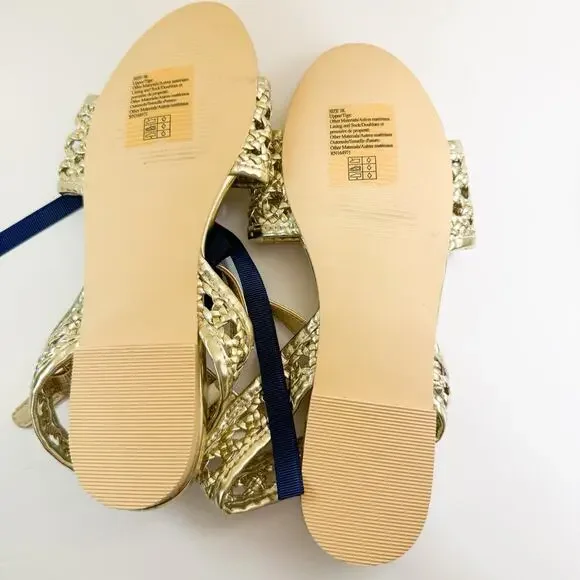 Janie & Jack Sandals Girls Metallic Woven Sandal Gold Size 3K NWT! - Picture 6 of 6